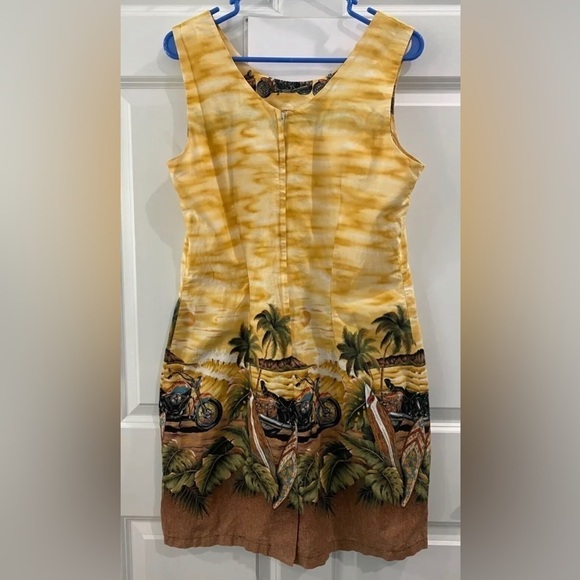 Ky's Hawaii Vintage Hawaiian Dress Y2K Motorcycle Surfboard Women's Size XL - Picture 2 of 7
